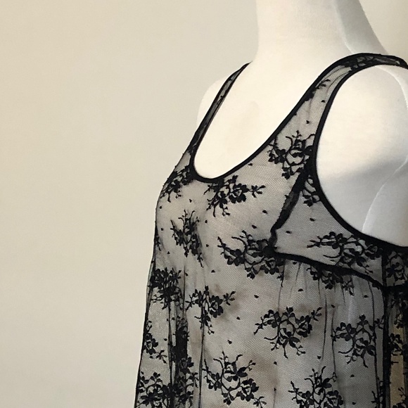 Like-New Black Dotted-Lace Talula/Aritzia Tank Top - Picture 5 of 14